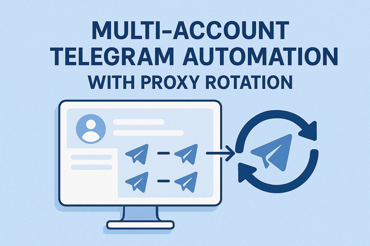 Multi-account Telegram automation dashboard managing bulk accounts with proxy rotation