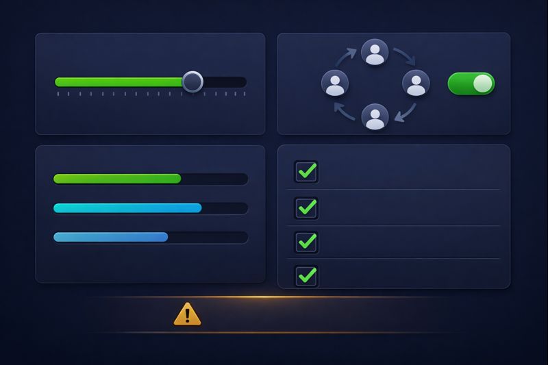 Safety settings configuration panel in telegram member add tool showing delay intervals and account rotation
